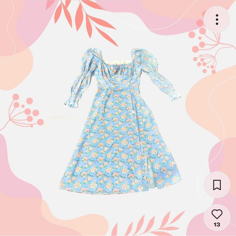 Floral puff sleeve dress!! 🌸🌷🌼👗